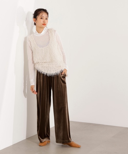 N.（N. Natural Beauty Basic）（エヌエヌナチュラルビューティーベーシック）の「ベロアパンツ（その他パンツ・レディース・ベージュ/ブラウン・MEDIUM）」の18枚目の写真