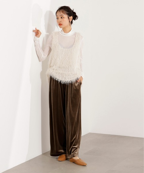 N.（N. Natural Beauty Basic）（エヌエヌナチュラルビューティーベーシック）の「ベロアパンツ（その他パンツ・レディース・ベージュ/ブラウン・MEDIUM）」の19枚目の写真