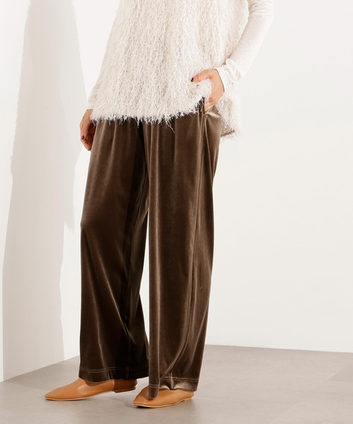 N.（N. Natural Beauty Basic）（エヌエヌナチュラルビューティーベーシック）の「ベロアパンツ（その他パンツ・レディース・ベージュ/ブラウン・MEDIUM）」の20枚目の写真
