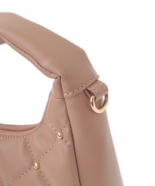 earth music&ecology(アースミュージックアンドエコロジー)の「スタッズキルトバッグ(ハンドバッグ・レディース・アイボリー/ライトブラウン/ブラック・FREE)」の10枚目の写真