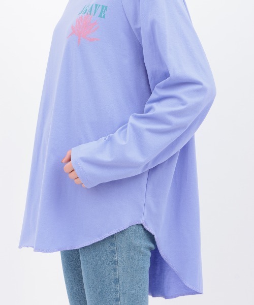 チチカカ(チチカカ)の「Orale! アガベプリントラウンドヘムロングTシャツ(Tシャツ/カットソー・レディース・パープル/ホワイト/チャコールグレー・FREE)」の18枚目の写真