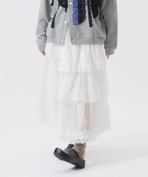 TORI-TO（トリト）の「【別注】TORI-TO / ティアード スカート（スカート・レディース・ブラック/ホワイト・ONE SIZE）」の7枚目の写真