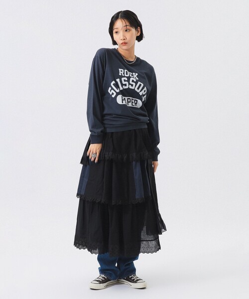 TORI-TO（トリト）の「【別注】TORI-TO / ティアード スカート（スカート・レディース・ブラック/ホワイト・ONE SIZE）」の8枚目の写真