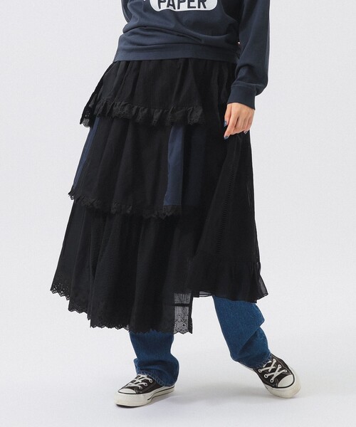 TORI-TO（トリト）の「【別注】TORI-TO / ティアード スカート（スカート・レディース・ブラック/ホワイト・ONE SIZE）」の10枚目の写真