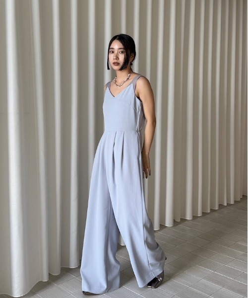2WAY BIJOU RUFFLE TOP SET ROMPERS（パンツドレス）｜Ameri
