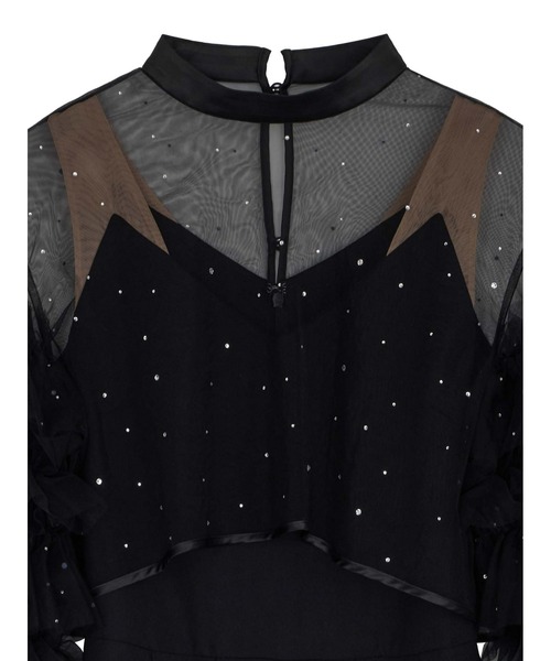 2WAY BIJOU RUFFLE TOP SET ROMPERS（パンツドレス）｜Ameri