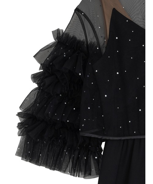 2WAY BIJOU RUFFLE TOP SET ROMPERS（パンツドレス）｜Ameri（アメリ