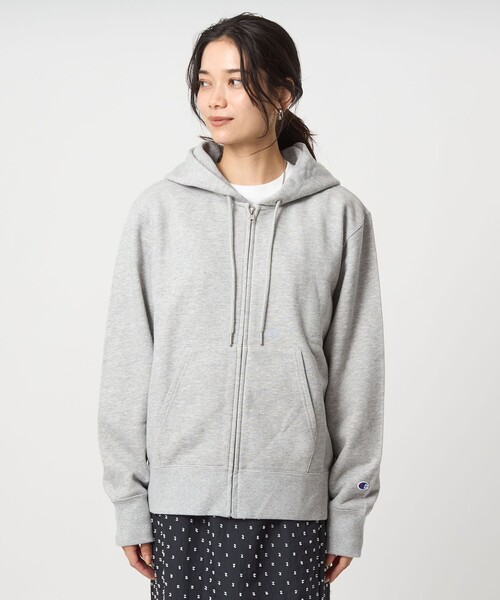FRAMeWORK Champion 別注 ZIP フード パーカー 1度着用 Champion 別注REVERSE WEAVE11.5OZフードハーフジップドロスト