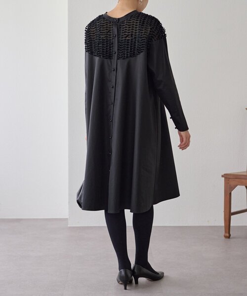 LIVETART（リヴェタート）の「フェザージャガードフレアワンピース（ワンピース・レディース・ブラック・FREE）」の4枚目の写真