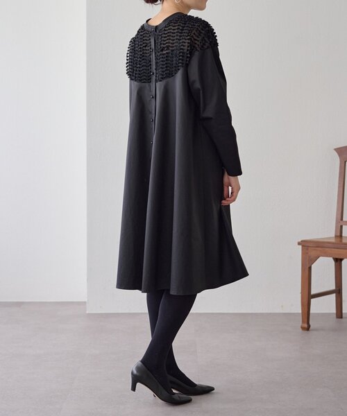 LIVETART（リヴェタート）の「フェザージャガードフレアワンピース（ワンピース・レディース・ブラック・FREE）」の5枚目の写真