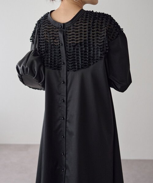 LIVETART（リヴェタート）の「フェザージャガードフレアワンピース（ワンピース・レディース・ブラック・FREE）」の8枚目の写真