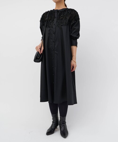 LIVETART（リヴェタート）の「フェザージャガードフレアワンピース（ワンピース・レディース・ブラック・FREE）」の9枚目の写真