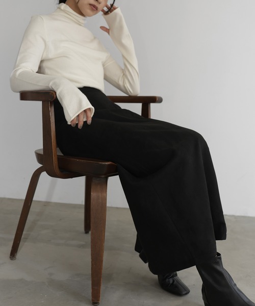 hellam（へラム）の「フェイクスエードIラインスカート（スカート・レディース・ブラウン/アイボリー/ブラック・FREE）」の8枚目の写真