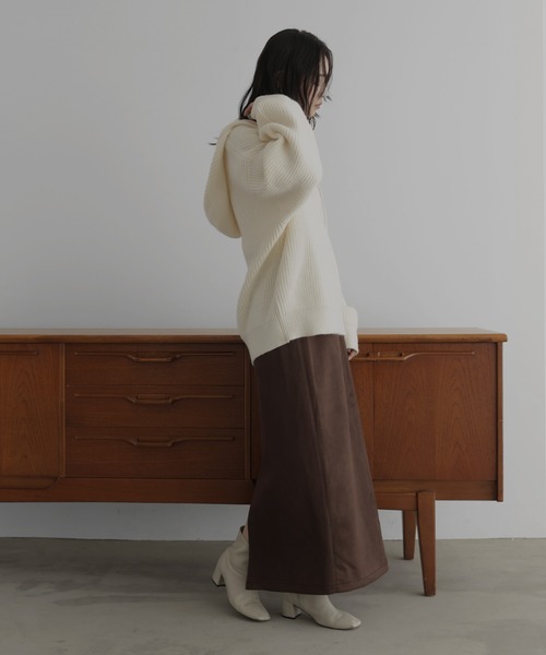 hellam（へラム）の「フェイクスエードIラインスカート（スカート・レディース・ブラウン/アイボリー/ブラック・FREE）」の14枚目の写真