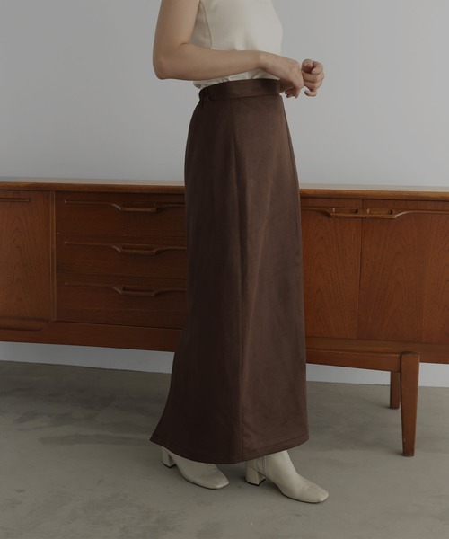 hellam（へラム）の「フェイクスエードIラインスカート（スカート・レディース・ブラウン/アイボリー/ブラック・FREE）」の15枚目の写真