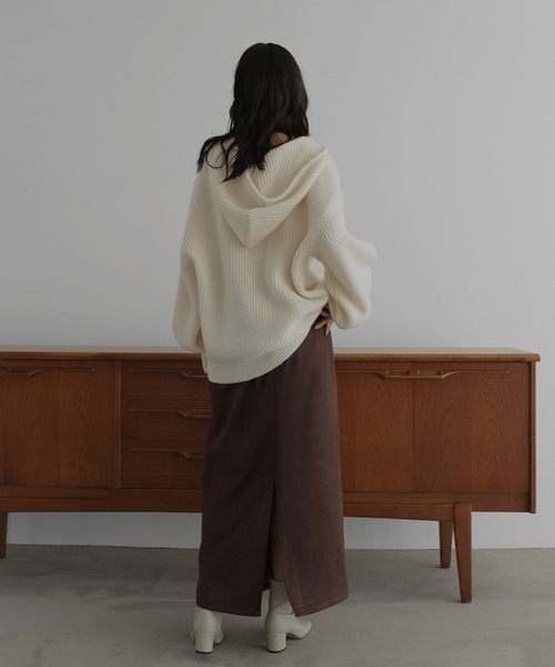 hellam（へラム）の「フェイクスエードIラインスカート（スカート・レディース・ブラウン/アイボリー/ブラック・FREE）」の17枚目の写真
