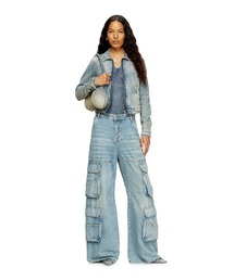 [美麗品]DIESEL D-Sire 28インチ　デニム　ブルー　ワイド Diesel ウィメンズ デニム 1996 D-Sire ローウエスト カーゴ