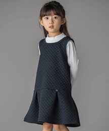 BeBe Petits Pois Vert（ベベプチポワヴェール）の「【店舗限定】くもキルトジャンパースカート＋長袖リブトップスセット(95~150㎝)（その他・キッズ）」
