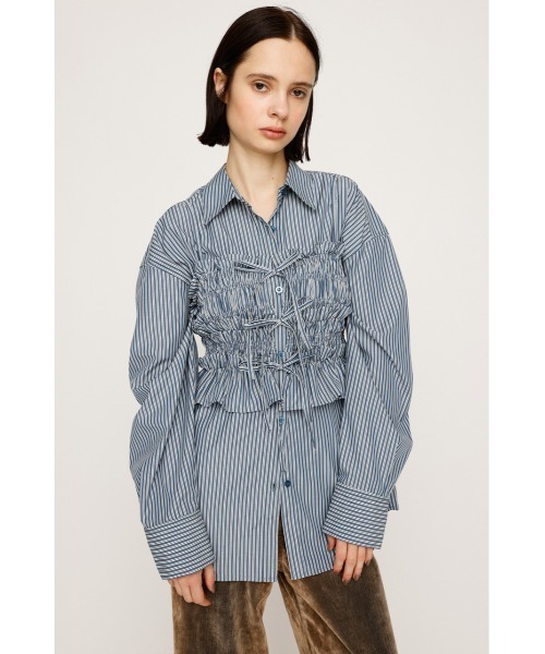 SLY（スライ）の「BUSTIER LAYRED SH ビスチェ レイヤード シャツ 秋服（シャツ/ブラウス・レディース・ネイビー/ピンク系その他/ネイビー系・FREE）」の17枚目の写真