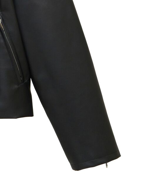 YECCA VECCA（イェッカヴェッカ）の「ノーカラーライダースジャケット（ライダースジャケット・レディース・ブラック/ベージュ・FREE）」の16枚目の写真