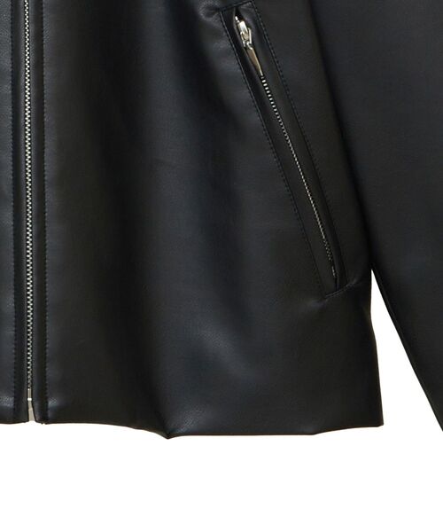 YECCA VECCA（イェッカヴェッカ）の「ノーカラーライダースジャケット（ライダースジャケット・レディース・ブラック/ベージュ・FREE）」の17枚目の写真