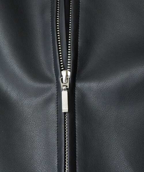 YECCA VECCA（イェッカヴェッカ）の「ノーカラーライダースジャケット（ライダースジャケット・レディース・ブラック/ベージュ・FREE）」の18枚目の写真