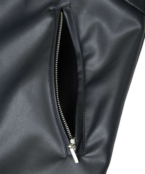 YECCA VECCA（イェッカヴェッカ）の「ノーカラーライダースジャケット（ライダースジャケット・レディース・ブラック/ベージュ・FREE）」の19枚目の写真