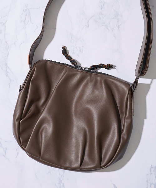 UNIVERSAL OVERALL】ECO LEATHER HOBO SHOULDER BAG / エコレザー