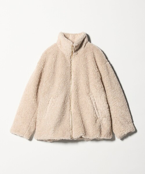 green label relaxing(グリーンレーベルリラクシング)の「ボア スタンドカラー ブルゾン(ブルゾン・レディース・ダークグレー/ベージュ/その他1・FREE)」の3枚目の写真