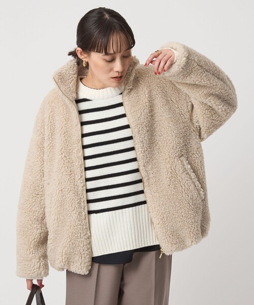 ボア スタンドカラー ブルゾン（ブルゾン）｜green label relaxing