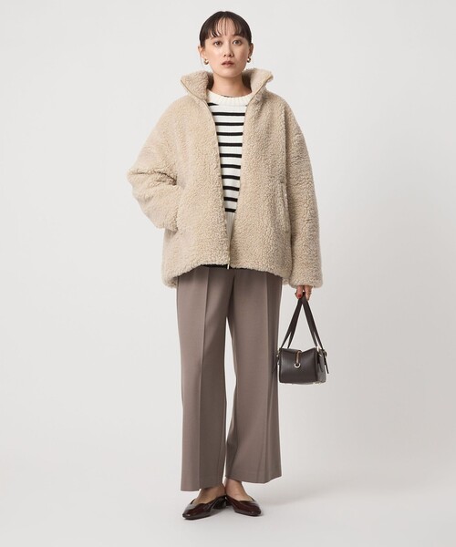 美品Curensologyボアスタンドジップブルゾン⭐︎ベージュ 美品Curensologyボアスタンドジップブルゾン⭐︎ベージュ Curensology