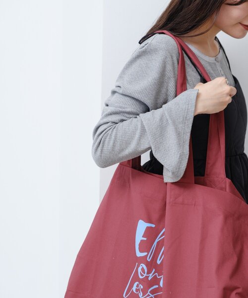 Kastane（カスタネ）の「*【大容量】ビッグロゴトートBAG（トートバッグ・レディース・ブラウン/カーキ/バーガンディー・FREE）」の5枚目の写真