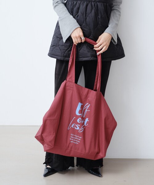 Kastane（カスタネ）の「*【大容量】ビッグロゴトートBAG（トートバッグ・レディース・ブラウン/カーキ/バーガンディー・FREE）」の6枚目の写真