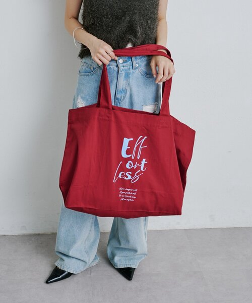 Kastane（カスタネ）の「*【大容量】ビッグロゴトートBAG（トートバッグ・レディース・ブラウン/カーキ/バーガンディー・FREE）」の9枚目の写真