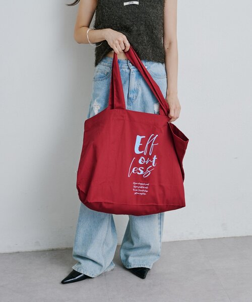 Kastane（カスタネ）の「*【大容量】ビッグロゴトートBAG（トートバッグ・レディース・ブラウン/カーキ/バーガンディー・FREE）」の10枚目の写真