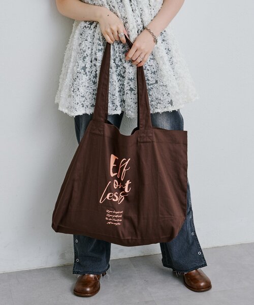 Kastane（カスタネ）の「*【大容量】ビッグロゴトートBAG（トートバッグ・レディース・ブラウン/カーキ/バーガンディー・FREE）」の2枚目の写真