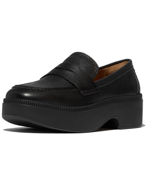 fitflop（フィットフロップ）の「F-LUMA STITCH TUMBLED-LEATHER PENNY LOAFERS / F-LUMA ステッチ タンブルドレザー ペニー ローファー（ローファー・レディース・ブラック・23cm/24cm/25cm/22cm）」の5枚目の写真