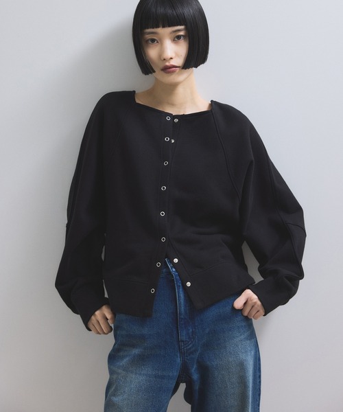 セール】【WEB限定】2WAYスクエアネックスウェット（カーディガン