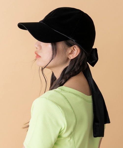 Casselini（キャセリーニ）の「Casselini(キャセリーニ)リボンキャップ（キャップ・レディース・ブラック/ベージュ/ブルー・FREE）」の4枚目の写真