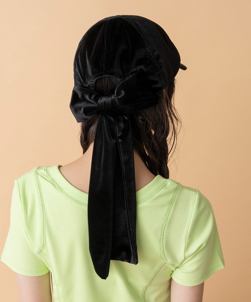 Casselini（キャセリーニ）の「Casselini(キャセリーニ)リボンキャップ（キャップ・レディース・ブラック/ベージュ/ブルー・FREE）」の5枚目の写真