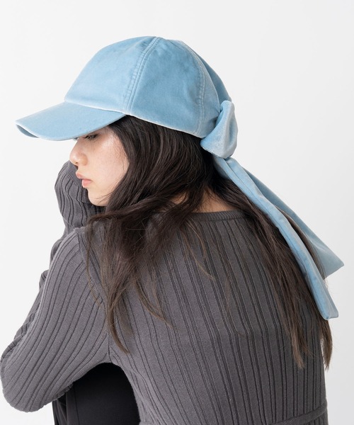 Casselini（キャセリーニ）の「Casselini(キャセリーニ)リボンキャップ（キャップ・レディース・ブラック/ベージュ/ブルー・FREE）」の12枚目の写真