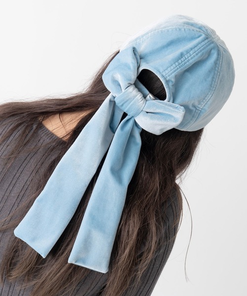 Casselini（キャセリーニ）の「Casselini(キャセリーニ)リボンキャップ（キャップ・レディース・ブラック/ベージュ/ブルー・FREE）」の13枚目の写真