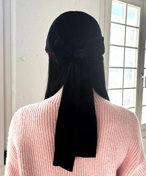 Casselini（キャセリーニ）の「Casselini(キャセリーニ)リボンキャップ（キャップ・レディース・ブラック/ベージュ/ブルー・FREE）」の8枚目の写真