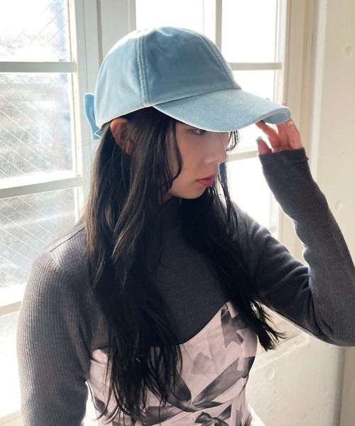 Casselini（キャセリーニ）の「Casselini(キャセリーニ)リボンキャップ（キャップ・レディース・ブラック/ベージュ/ブルー・FREE）」の18枚目の写真