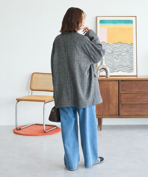 Green　Parks（グリーンパークス）の「ツイードWオーバージャケット（テーラードジャケット・レディース・ブラック・FREE）」の7枚目の写真