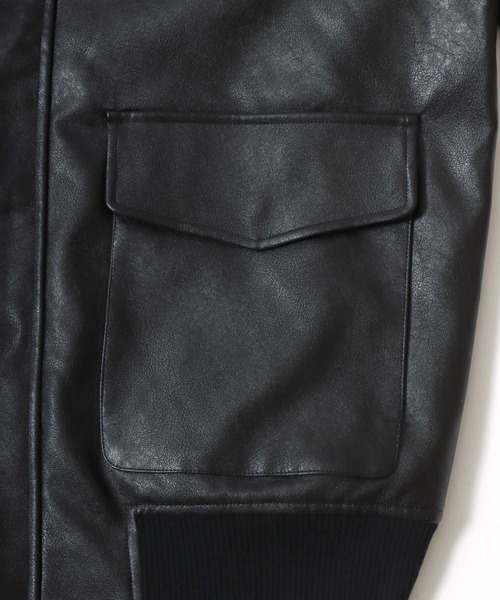 BEVERLY HILLS POLO CLUB（ビバリーヒルズポロクラブ）の「BEVERLY HILLS POLO CLUB/ビバリーヒルズポロクラブ オーバーサイズ ヴィンテージデザイン ショート丈 A-2 フェイクレザージャケット/合皮ブルゾン/レディース メンズ（ブルゾン・メンズ・ブラウン/ブラック・M/L/LL）」の18枚目の写真
