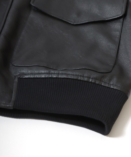 BEVERLY HILLS POLO CLUB（ビバリーヒルズポロクラブ）の「BEVERLY HILLS POLO CLUB/ビバリーヒルズポロクラブ オーバーサイズ ヴィンテージデザイン ショート丈 A-2 フェイクレザージャケット/合皮ブルゾン/レディース メンズ（ブルゾン・メンズ・ブラウン/ブラック・M/L/LL）」の6枚目の写真