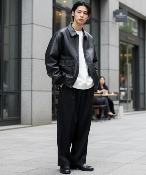 BEVERLY HILLS POLO CLUB（ビバリーヒルズポロクラブ）の「BEVERLY HILLS POLO CLUB/ビバリーヒルズポロクラブ オーバーサイズ ヴィンテージデザイン ショート丈 A-2 フェイクレザージャケット/合皮ブルゾン/レディース メンズ（ブルゾン・メンズ・ブラウン/ブラック・M/L/LL）」の21枚目の写真