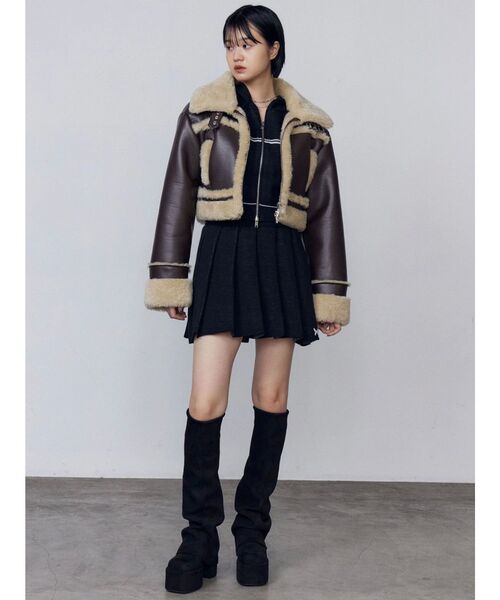 EMODA（エモダ）の「ラインニットフーディー（ニット/セーター・レディース・ブラック/ネイビー/グレー・FREE）」の16枚目の写真