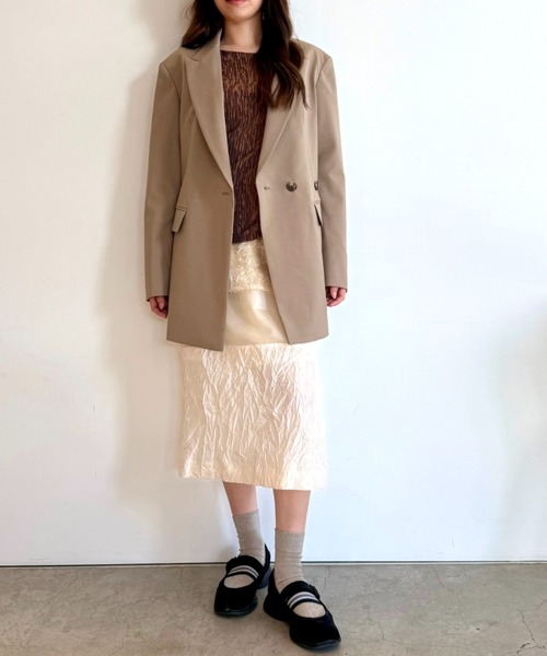 LOVELESS（ラブレス）の「セミダブルオーバージャケット（テーラードジャケット・レディース・ダークネイビー/ベージュ系その他5・36/34）」の6枚目の写真